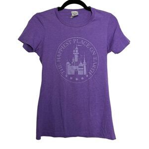 Walt Disney Imagineering Purple Happiest Place On Earth Castle Shirt Medium